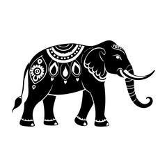 Obraz premium Elephant Ornament Silhouettes Collection