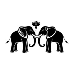 Elephant Ornament Silhouettes Collection