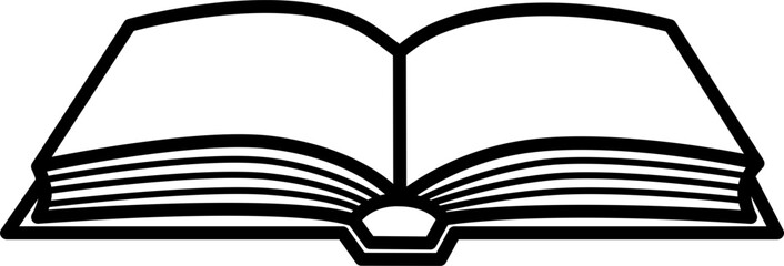 Open book drawn with black lines