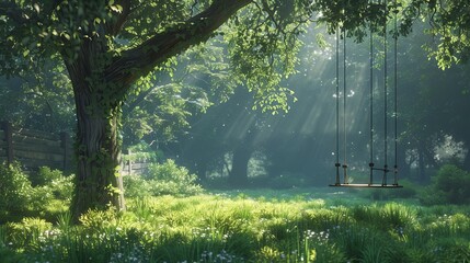 Obraz premium A peaceful day, gently swaying with the breeze, soaking in the surroundings.