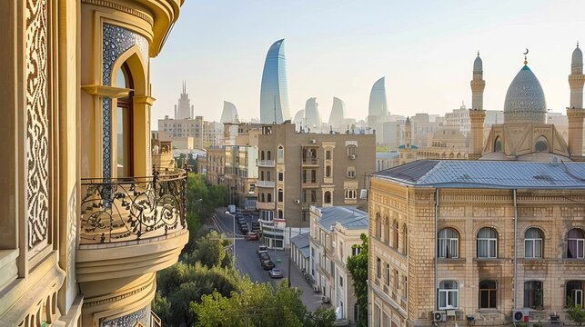 View of the city of Baku, Azerbaijan