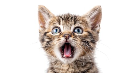 Obraz premium Funny cat looking shocked with mouth open