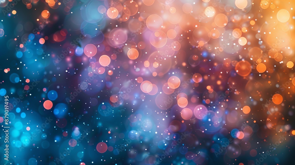 Wall mural a colorful light bokeh blurry background creates an abstract and mesmerizing image, blending vibrant