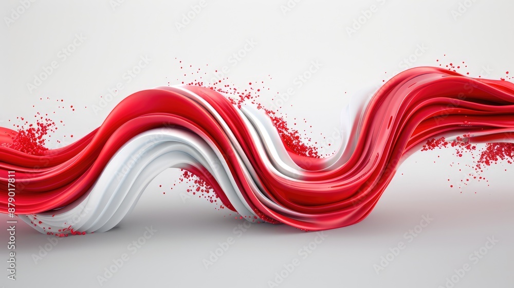 Poster abstract minimalist 3d wave with smooth curves in high resolution, generative ai