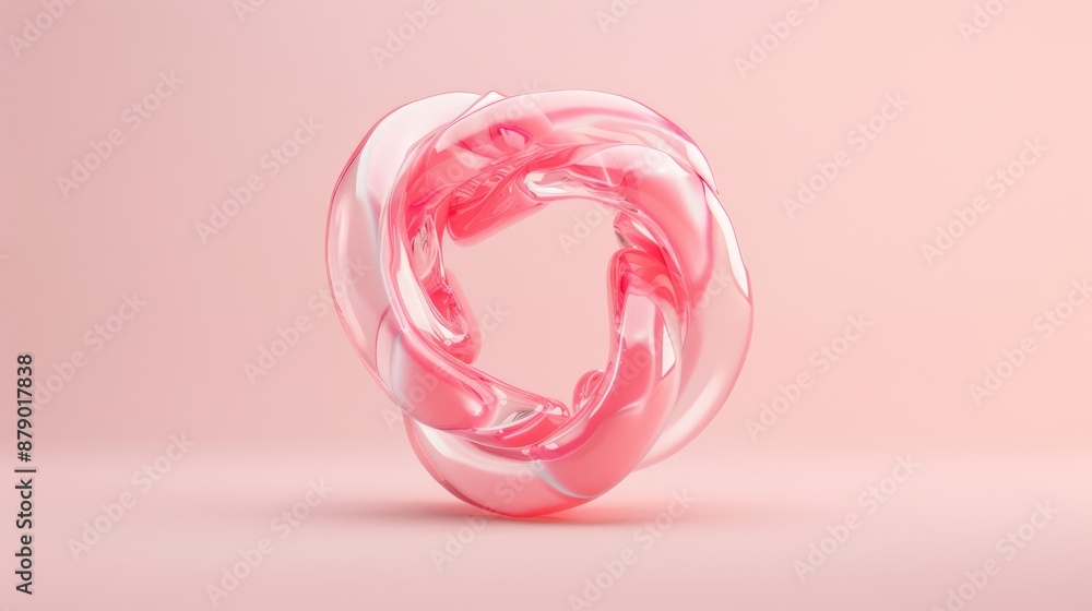 Poster Minimalist 3D Torus Floating in Space | Clean and Simple Abstract Form in 4K Resolution, Generative Ai