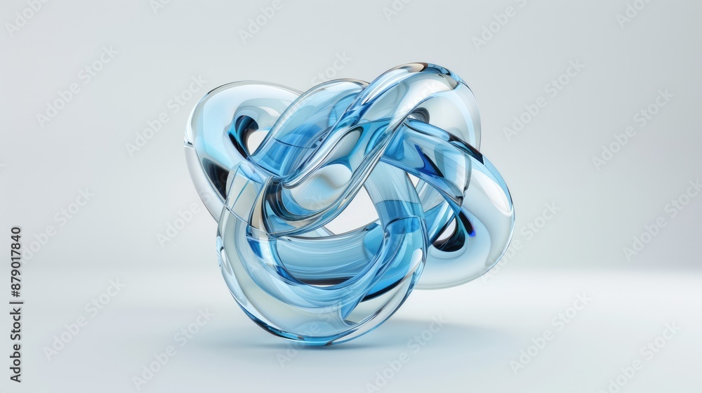 Poster minimalist 3d torus floating in abstract space - high resolution 4k render, generative ai