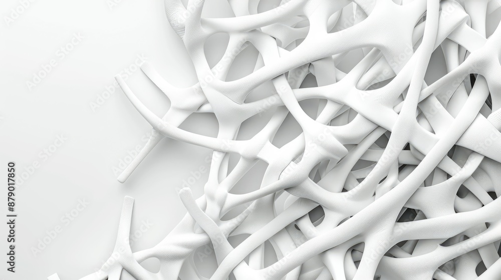Poster abstract geometric 3d grid on white background - minimalist design in high resolution, generative ai