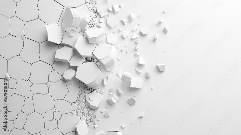 Poster abstract geometric 3d pattern on white background - minimal design in 4k resolution for modern conce