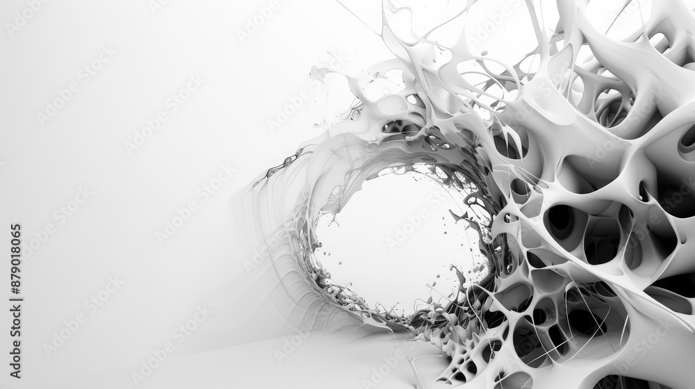 Poster abstract minimalist 3d column with smooth curves in high resolution, generative ai