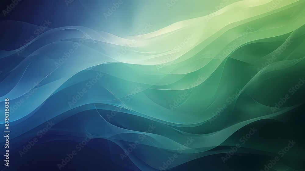 Wall mural an abstract gradient background transitioning from blue to green creates a soothing and dynamic visu