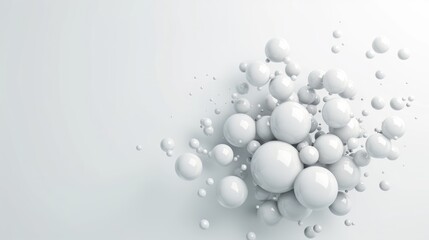 Abstract Minimalist 3D Discs Floating on White Background\, Generative Ai