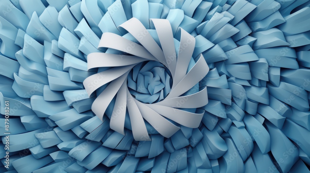 Poster dynamic abstract 3d loop in minimalist style - high resolution clean design for modern concepts and 
