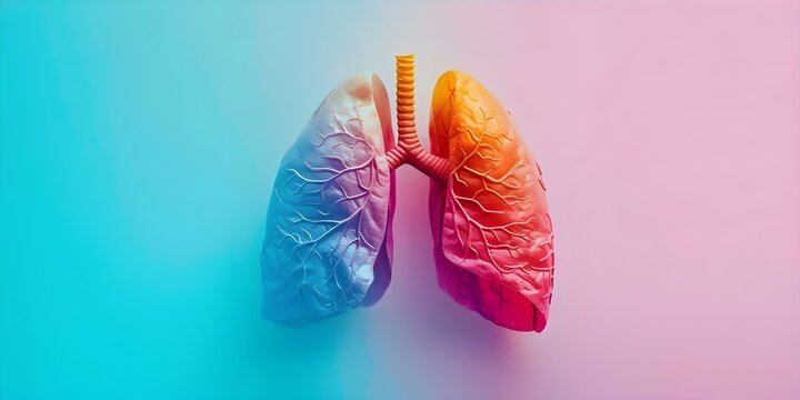 Colorful banner promoting lung health awareness for various diseases and conditions. Concept Lung Health Awareness, Diseases & Conditions, Colorful Banner, Promotional Campaign