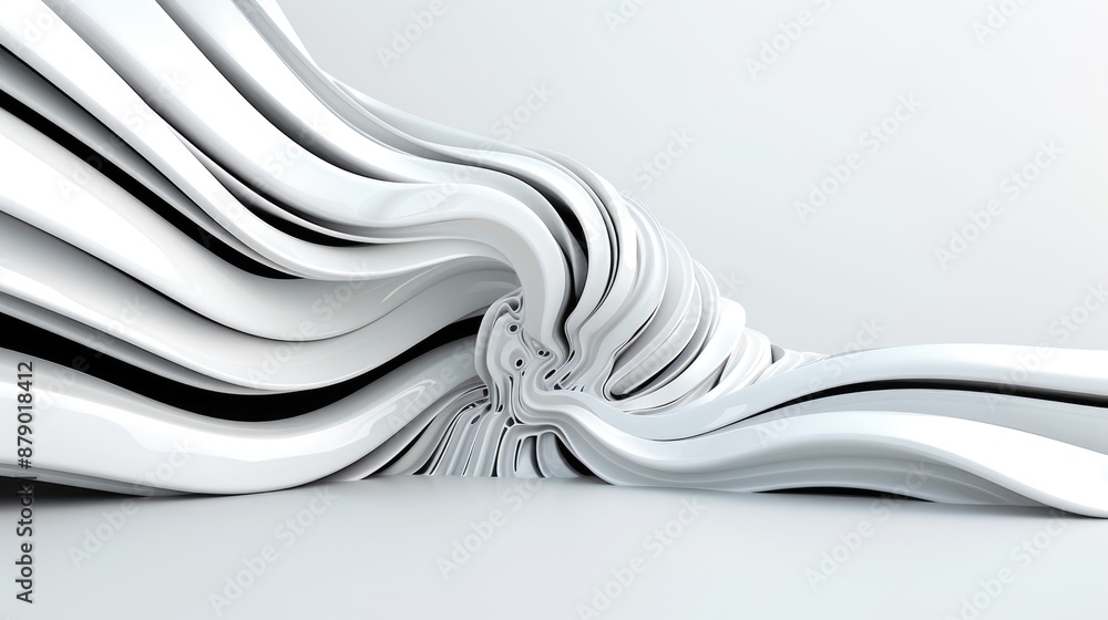 Aufkleber modern abstract 3d arc in minimalist style - high resolution clean design concept\, generative ai