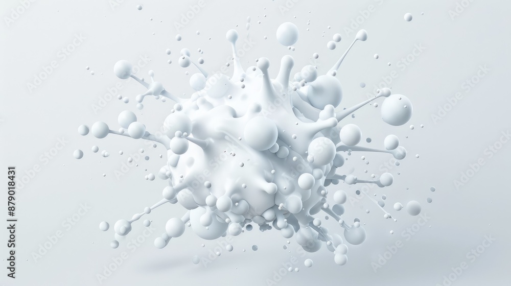 Aufkleber precision point cluster on white background - abstract 3d concept, generative ai