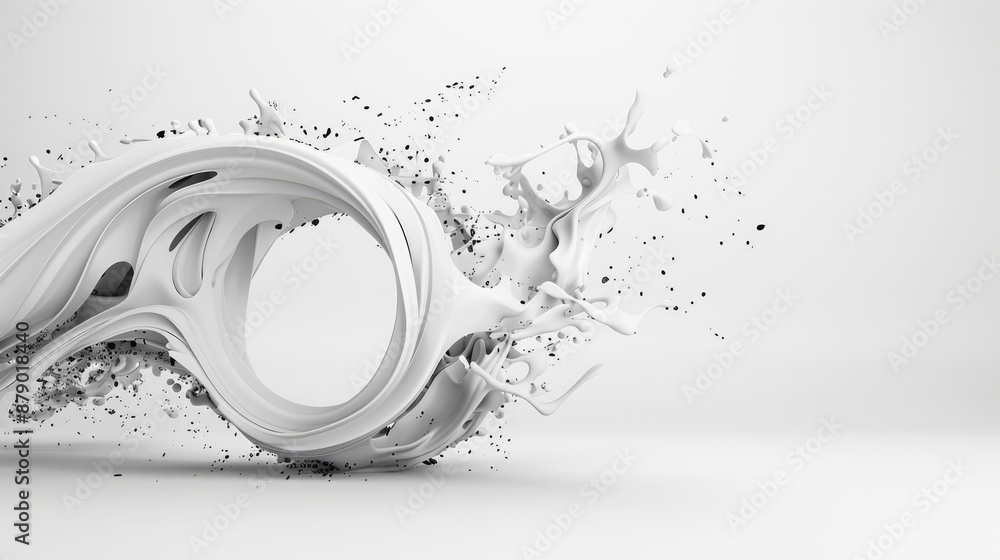 Aufkleber futuristic abstract 3d arc in minimalist design - high resolution clean graphic element\, generative