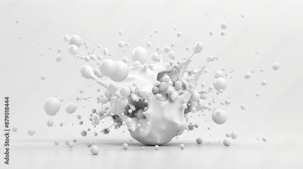 Poster minimalist 3d point cluster on white background - abstract elegance in design, generative ai