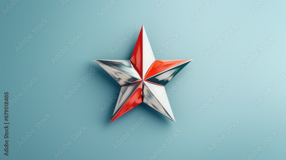 Poster minimalist 3d star with clean lines in high resolution for modern design concepts, generative ai
