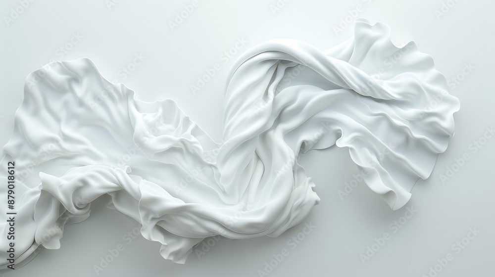 Aufkleber abstract 3d twisted shape on clean white background - minimalistic and elegant design concept, gener
