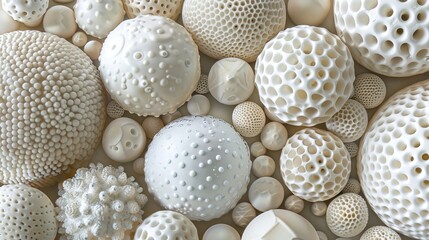 In Medan, Indonesia, on July 18, 2019, there was a collection of small and large white decorative balls.