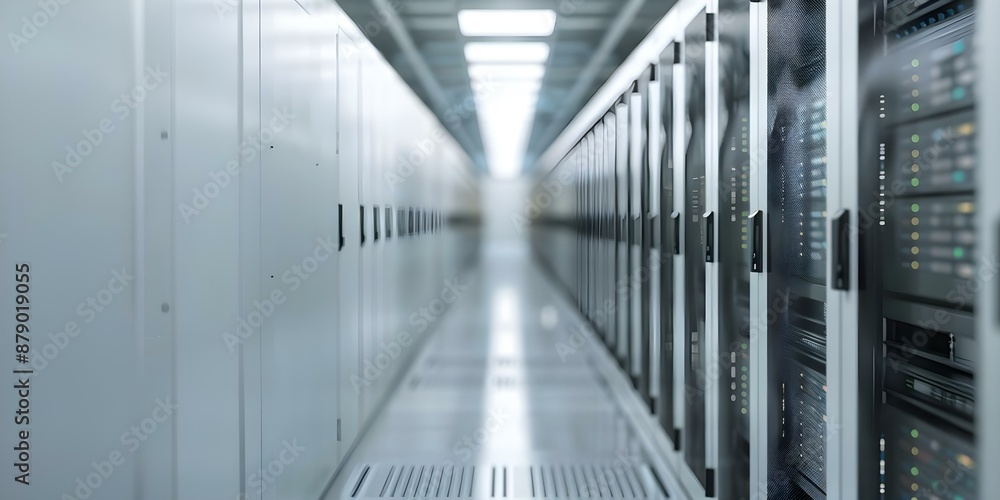 Aufkleber modern server room with advanced digital network technology for business infrastructure. concept dig