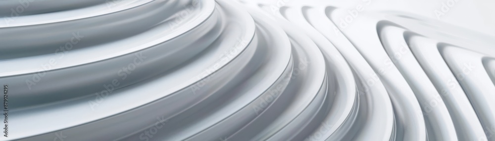 Poster abstract white curved shapes creating a smooth, flowing pattern, perfect for modern design or backgr