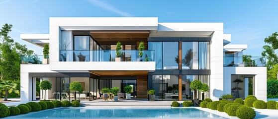 Premium Modern house exterior for real estate business