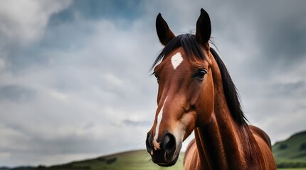 Concept photo of a brown horse with space for text