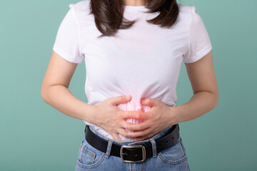 Gastritis, Dyspepsia. stomach ache. women have abdominal pain, indigestion, menstrual cramps,...