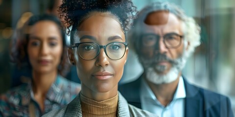 Diverse professionals use holographic screens to fight workplace ageism. Concept Technology, Workplace Diversity, Ageism, Holographic Screens, Professional Development
