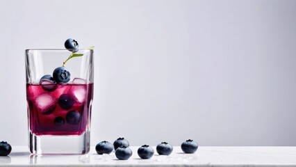 Pure Serenity, Blueberry Smoothie on Ice under the Straw's Soft Whisper