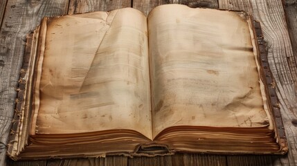 Blank pages in an open book