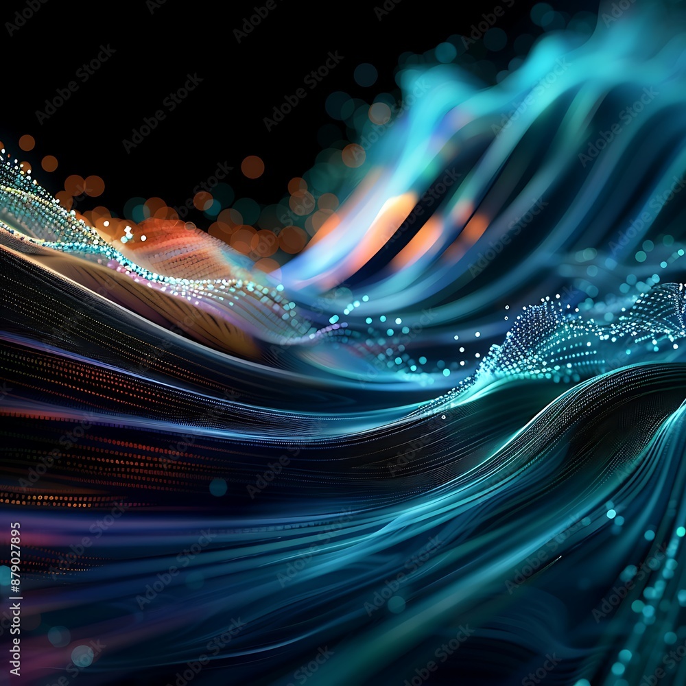 Poster modern digital abstract 3d background. can be used in the description of network abilities, technolo