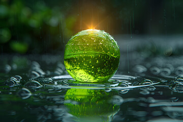  Closeup of hyaluronic acid droplet texture,
A drop of water sits on a rock.
