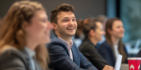 Engaged Young Professionals in Seminar - Corporate Training Insights | Focused Business Learners in Educational Workshop - Professional Development Session"