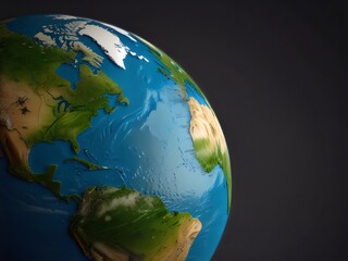 Fototapeta premium A symbolic image of a healthy planet Earth transforming into a barren wasteland, earth globe on wooden floor conceptual image of world religion, 