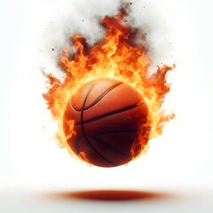 Fototapeta premium A basketball on fire isolated on white background