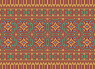 Colorful geometric ethnic pattern. Oriental, western, aztec, tribal traditional. seamless pattern. fabric, tile, background, carpet, wallpaper, clothing, sarong,wrapping, Batik, fabric,Vector pattern.