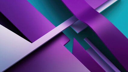 Vibrant abstract compositions with overlapping geometric shapes in purple, teal, pink, and orange hues