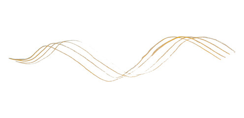 Yellow pencil line drawing isolated on transparent background.