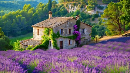 Serene Beauty: Lavender Fields in Provence, France