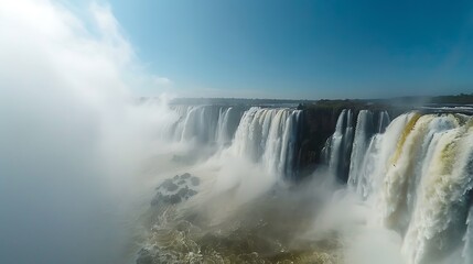 Fototapeta premium Spectacular Iguazu Falls: A Captivating Natural Wonder at the Argentine-Brazilian Border