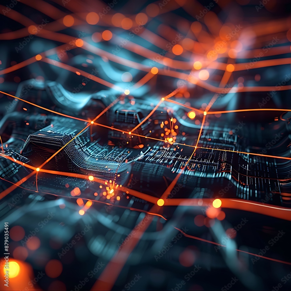 Poster modern digital abstract 3d background. can be used in the description of network abilities, technolo