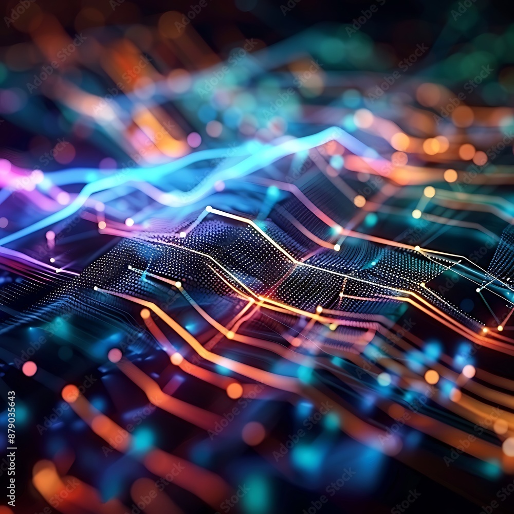 Poster modern digital abstract 3d background. can be used in the description of network abilities, technolo