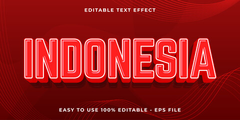 Indonesian Independence Day Text Effect, trendy red editable text