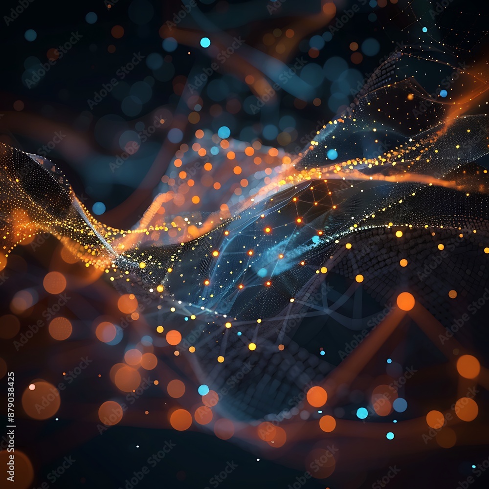 Poster modern digital abstract 3d background. can be used in the description of network abilities, technolo