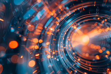 Obraz premium Optical fiber cable on an abstract technology background