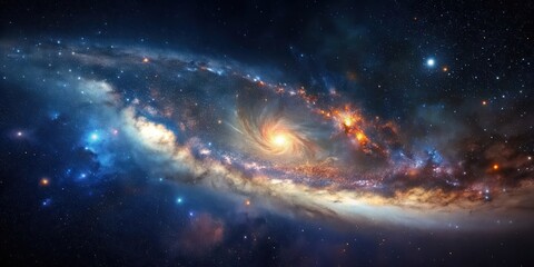 Fototapeta premium Starry night sky with a spread of galaxies