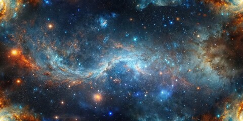 Fototapeta premium Starry night sky with a spread of galaxies