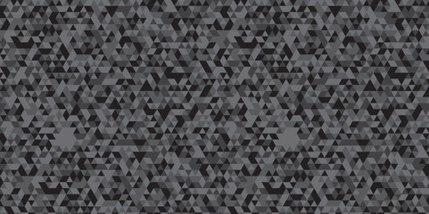 Triangle shape retro wall grid pattern geometric ornament tile vector square element. Abstract geometric black and gray background seamless mosaic and low polygon triangle texture wallpaper.